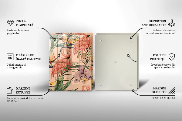 Glas Ceranfeldabdeckung Flamingos-Illustration