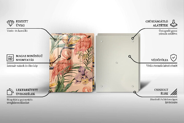 Glas Ceranfeldabdeckung Flamingos-Illustration