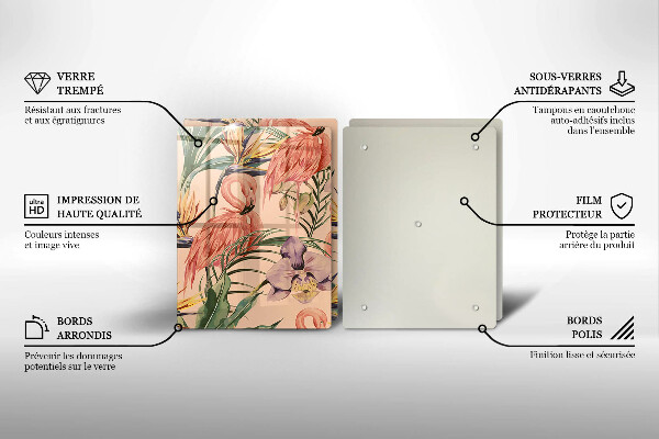 Glas Ceranfeldabdeckung Flamingos-Illustration