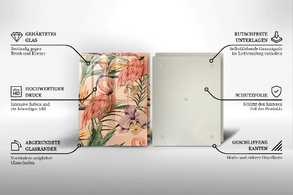 Glas Ceranfeldabdeckung Flamingos-Illustration