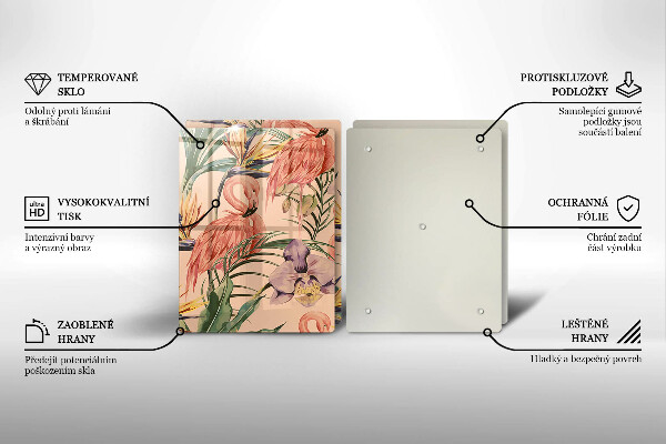 Glas Ceranfeldabdeckung Flamingos-Illustration