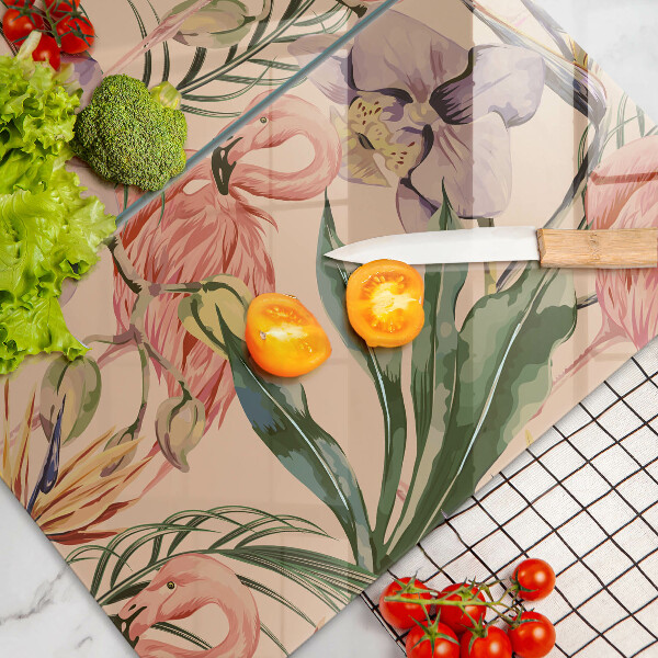 Glas Ceranfeldabdeckung Flamingos-Illustration