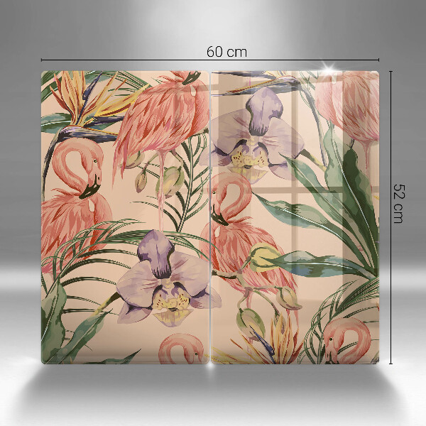 Glas Ceranfeldabdeckung Flamingos-Illustration
