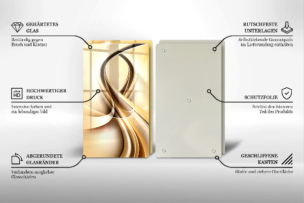 Glas Herdabdeckplatte Rauchabstraktion