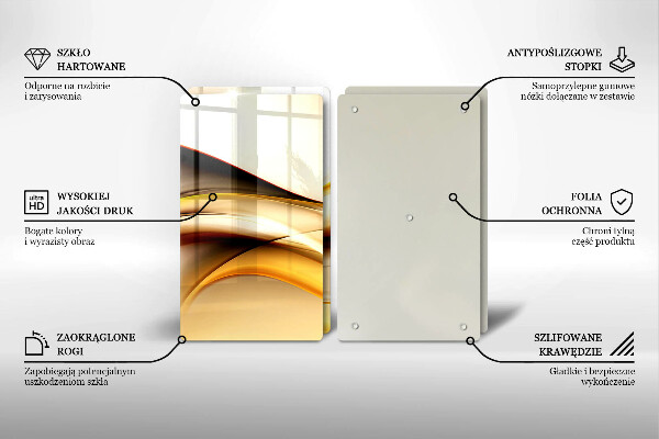 Glas Herdabdeckplatte Abstrakte Rauchlinien
