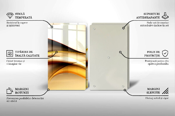 Glas Herdabdeckplatte Abstrakte Rauchlinien