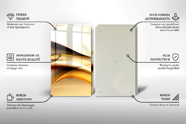 Glas Herdabdeckplatte Abstrakte Rauchlinien