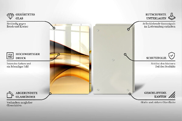 Glas Herdabdeckplatte Abstrakte Rauchlinien