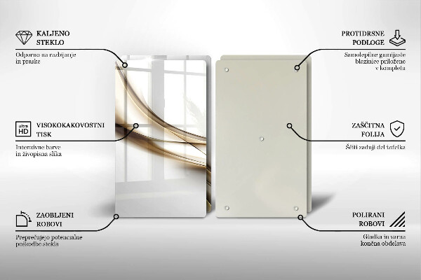 Glas Herdabdeckplatte Weiche Linien Abstraktion