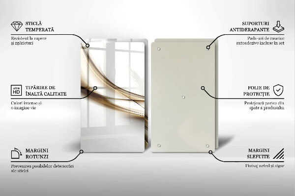 Glas Herdabdeckplatte Weiche Linien Abstraktion