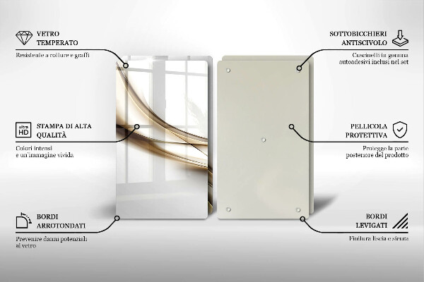 Glas Herdabdeckplatte Weiche Linien Abstraktion