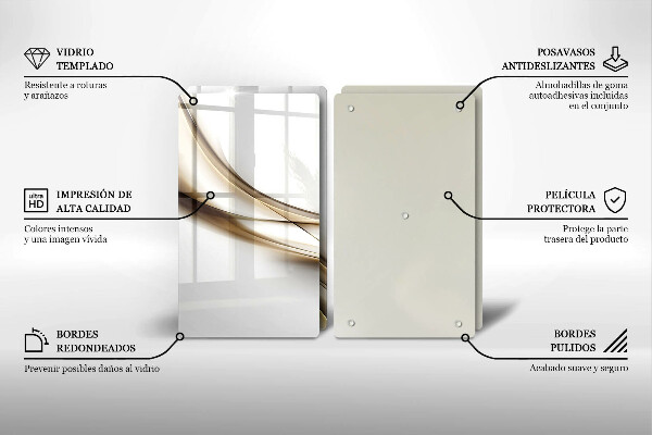 Glas Herdabdeckplatte Weiche Linien Abstraktion