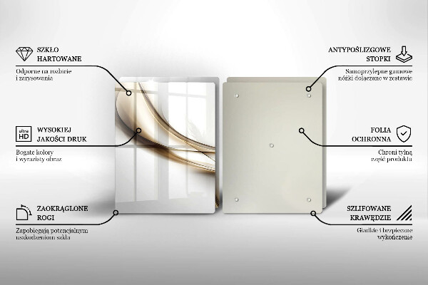 Glas Herdabdeckplatte Weiche Linien Abstraktion