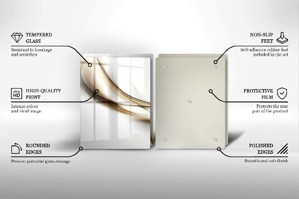 Glas Herdabdeckplatte Weiche Linien Abstraktion