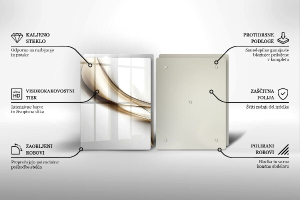 Glas Herdabdeckplatte Weiche Linien Abstraktion