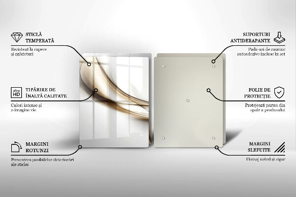 Glas Herdabdeckplatte Weiche Linien Abstraktion
