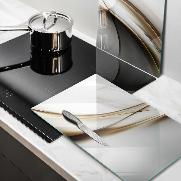 Glas Herdabdeckplatte Weiche Linien Abstraktion