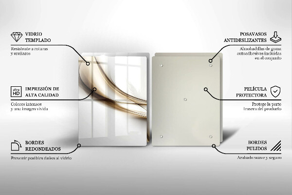 Glas Herdabdeckplatte Weiche Linien Abstraktion