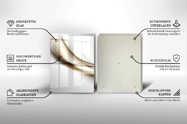 Glas Herdabdeckplatte Weiche Linien Abstraktion