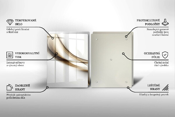 Glas Herdabdeckplatte Weiche Linien Abstraktion
