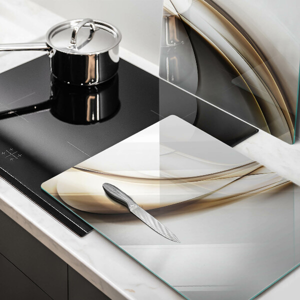 Glas Herdabdeckplatte Weiche Linien Abstraktion