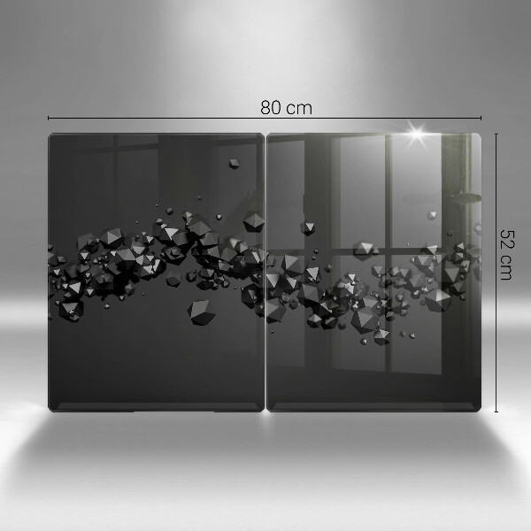 Glas Herdabdeckplatte Abstraktion von 3D-Formen