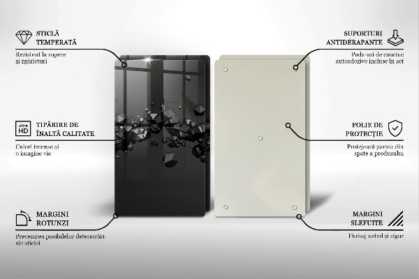 Glas Herdabdeckplatte Abstraktion von 3D-Formen