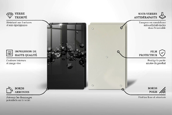 Glas Herdabdeckplatte Abstraktion von 3D-Formen