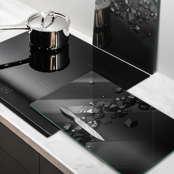 Glas Herdabdeckplatte Abstraktion von 3D-Formen