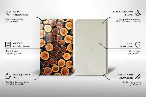 Glas Herdabdeckplatte Baumstümpfe aus Holz