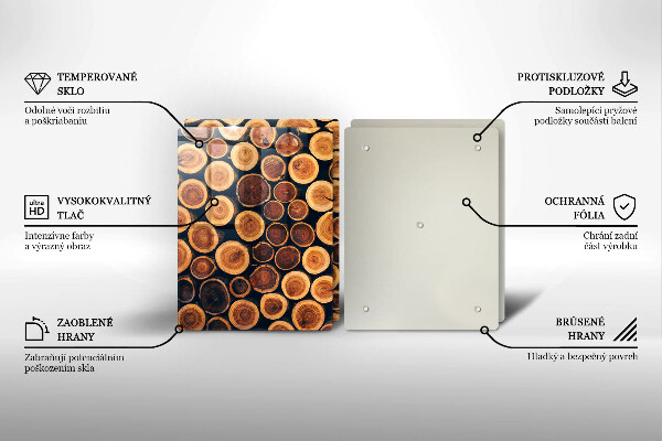Glas Herdabdeckplatte Baumstümpfe aus Holz
