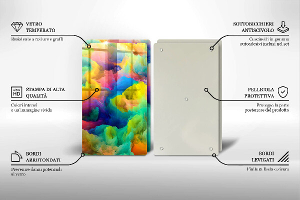 Glas Herdabdeckplatte Bunte Abstraktion