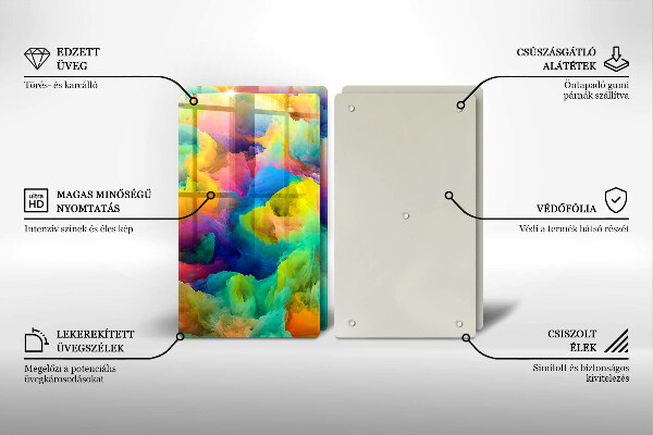 Glas Herdabdeckplatte Bunte Abstraktion