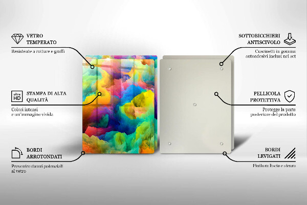 Glas Herdabdeckplatte Bunte Abstraktion