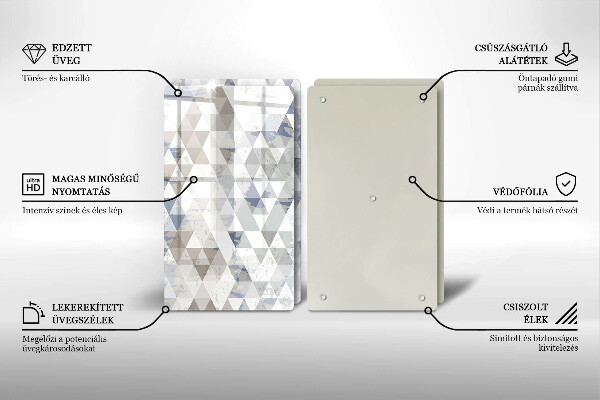 Glas Herdabdeckplatte Dreiecksmuster