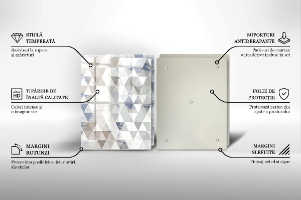 Glas Herdabdeckplatte Dreiecksmuster