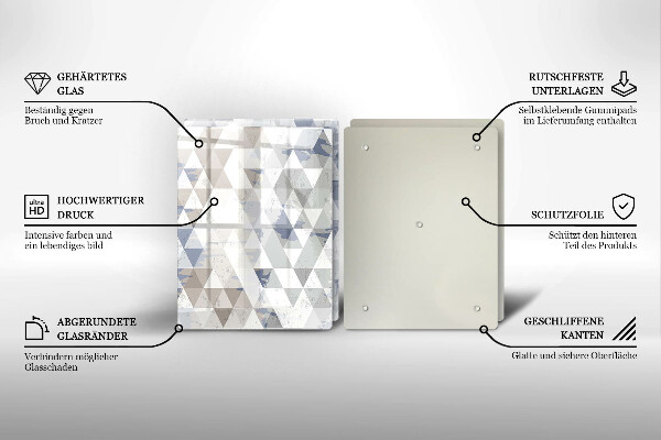 Glas Herdabdeckplatte Dreiecksmuster