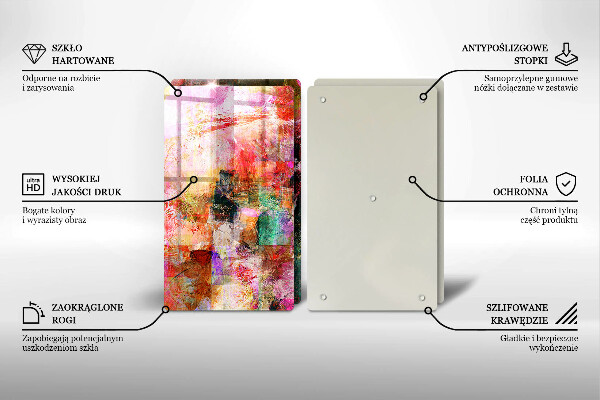 Glas Herdabdeckplatte Abstraktion malen