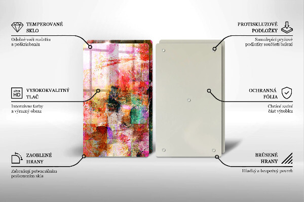 Glas Herdabdeckplatte Abstraktion malen