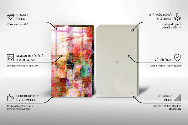 Glas Herdabdeckplatte Abstraktion malen