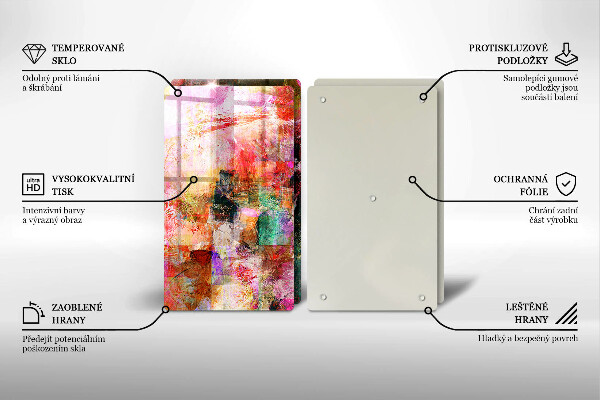 Glas Herdabdeckplatte Abstraktion malen