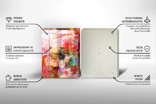 Glas Herdabdeckplatte Abstraktion malen