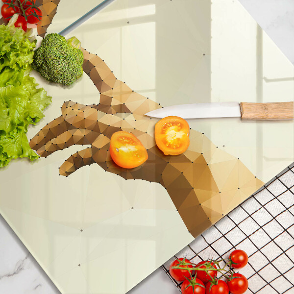 Glas Herdabdeckplatte Erschaffung von Adams Händen