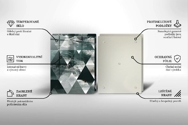 Glas Herdabdeckplatte Dreiecke und Wasser