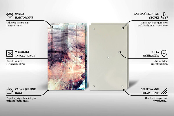Glas Herdabdeckplatte Gemalte Abstraktion