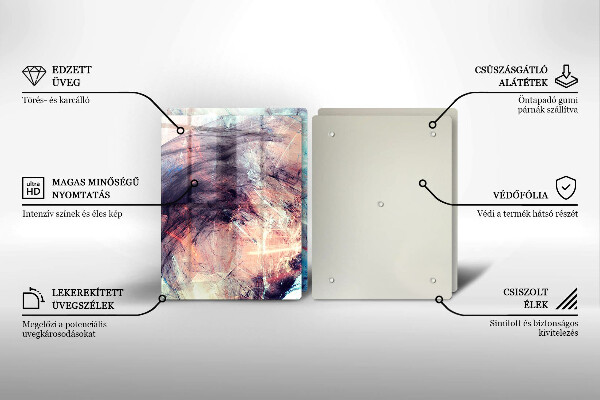 Glas Herdabdeckplatte Gemalte Abstraktion