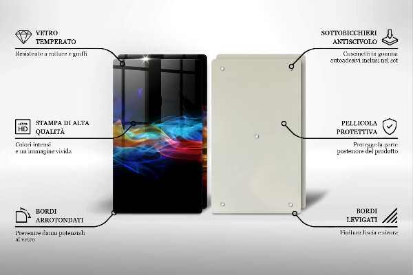 Glas Herdabdeckplatte Bunter Rauch