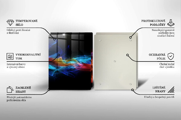 Glas Herdabdeckplatte Bunter Rauch