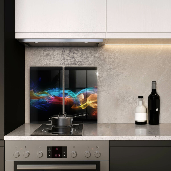 Glas Herdabdeckplatte Bunter Rauch