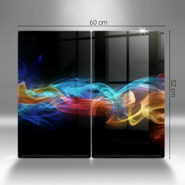 Glas Herdabdeckplatte Bunter Rauch
